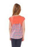 Girls\' blouse with a longer back, orange NDZ8158 - Online store - Boutique